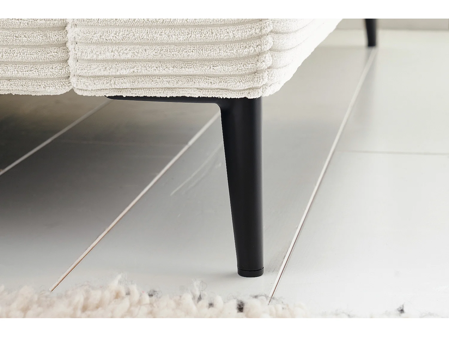 Canapé - blanc crème Velours côtelé - CARA