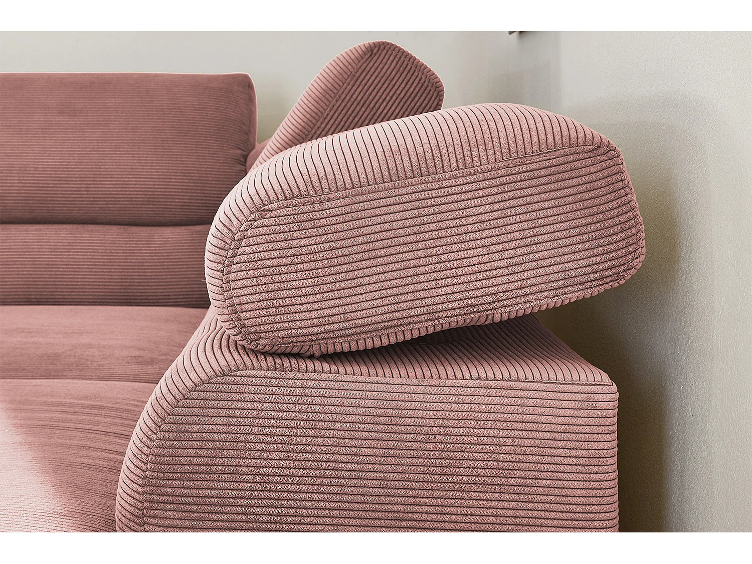 Ecksofa - Pink Cord - DELIA