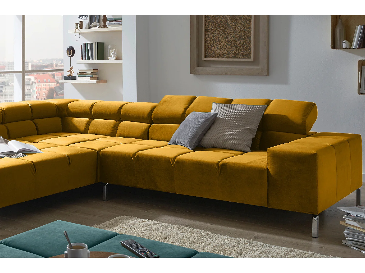Ecksofa - Gelb Velvet - NELSON