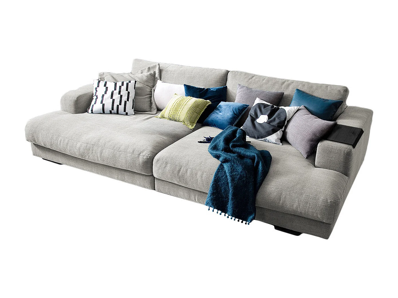 Canapé - argent tissu tissé - MADELINE