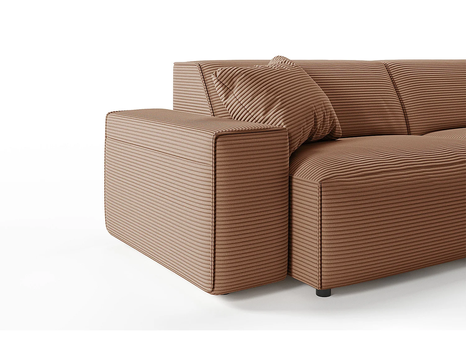 Ecksofa - Braun Cord - RANI
