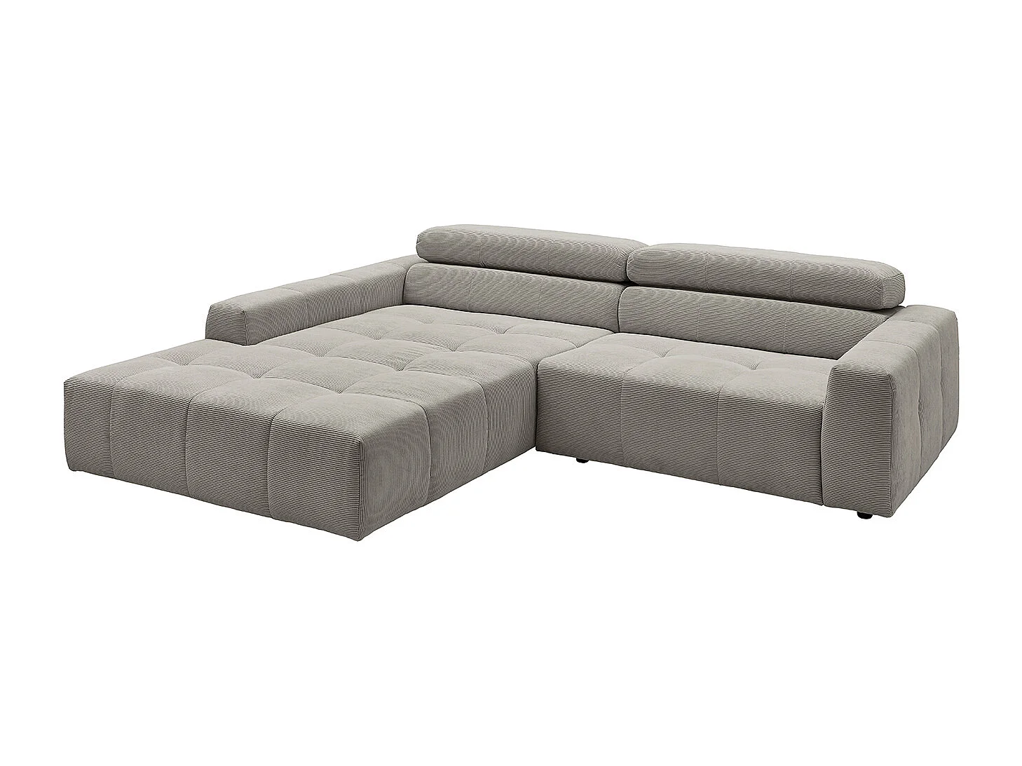 Ecksofa - Grau Cord - RENO