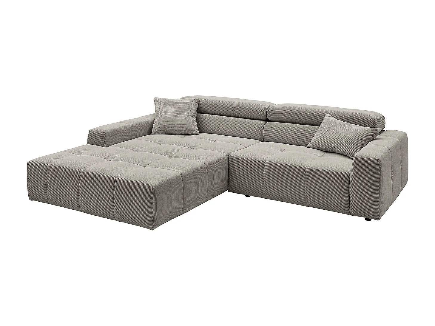 Ecksofa - Grau Cord - RENO