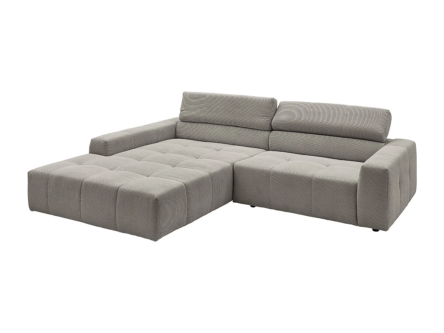 Ecksofa - Grau Cord - RENO
