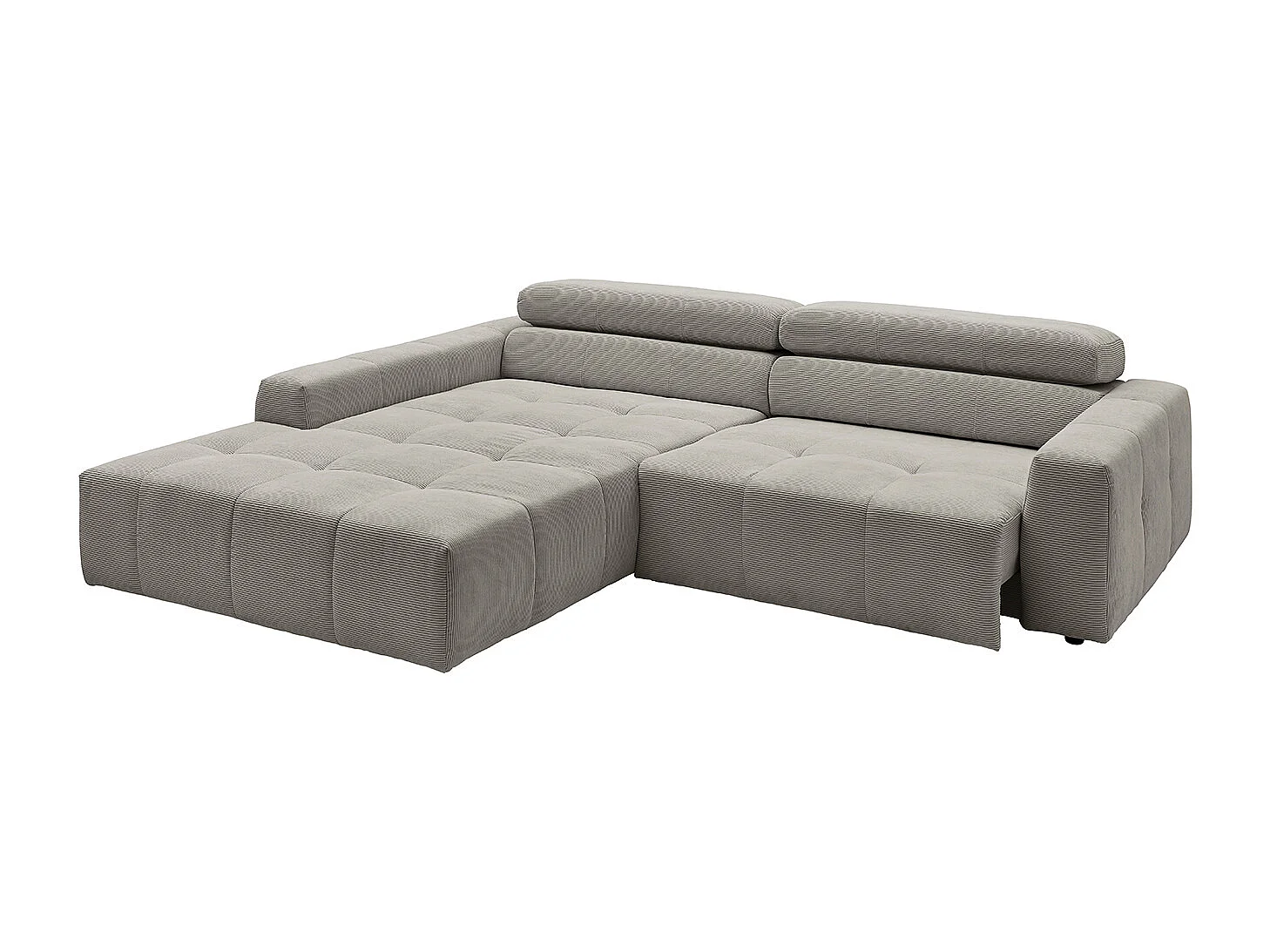 Ecksofa - Grau Cord - RENO