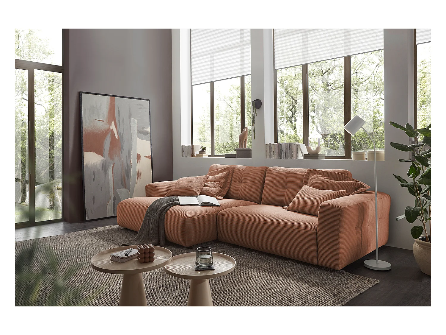 Ecksofa - Braun Cord - MIKA