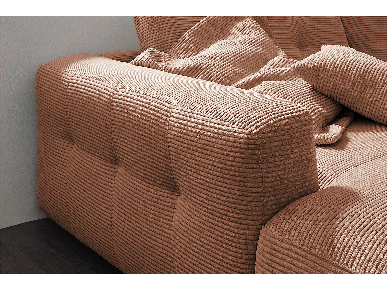 Ecksofa - Braun Cord - MIKA