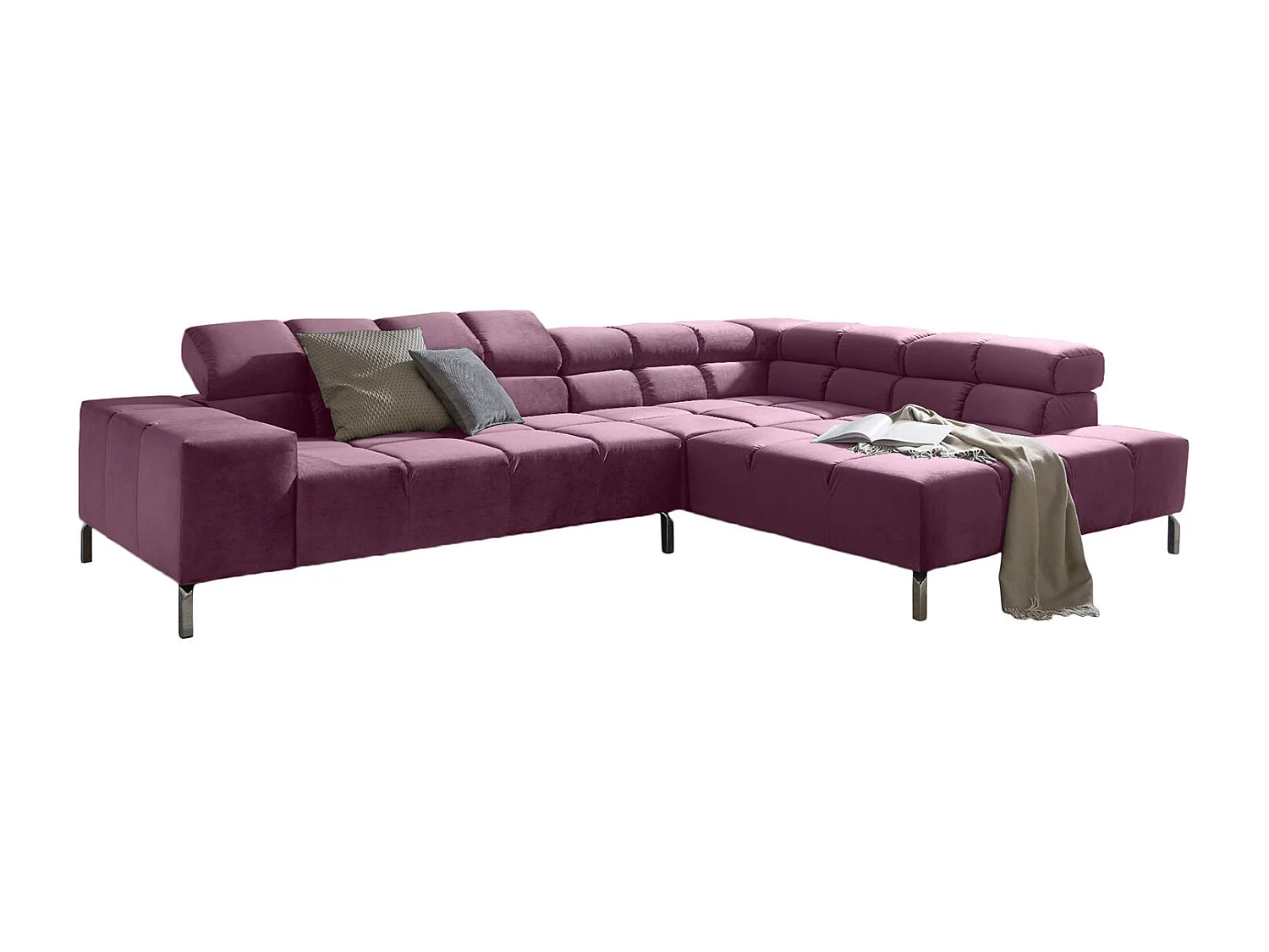 Ecksofa - Violett Velvet - NELSON