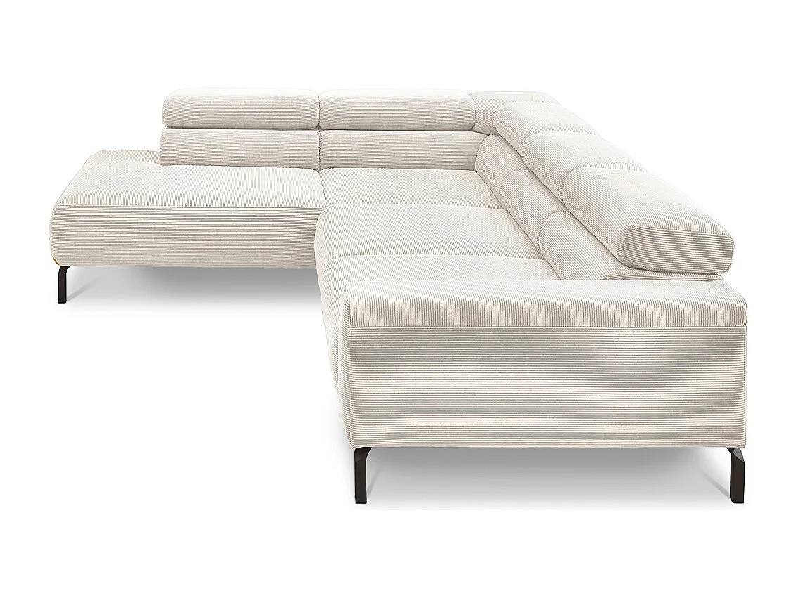 Ecksofa - Weiß Cord - DELIA