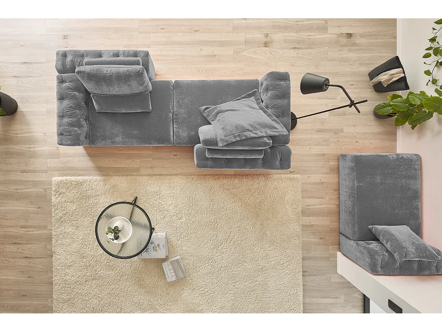 Modulsofa - Grau Cord - SEPHI