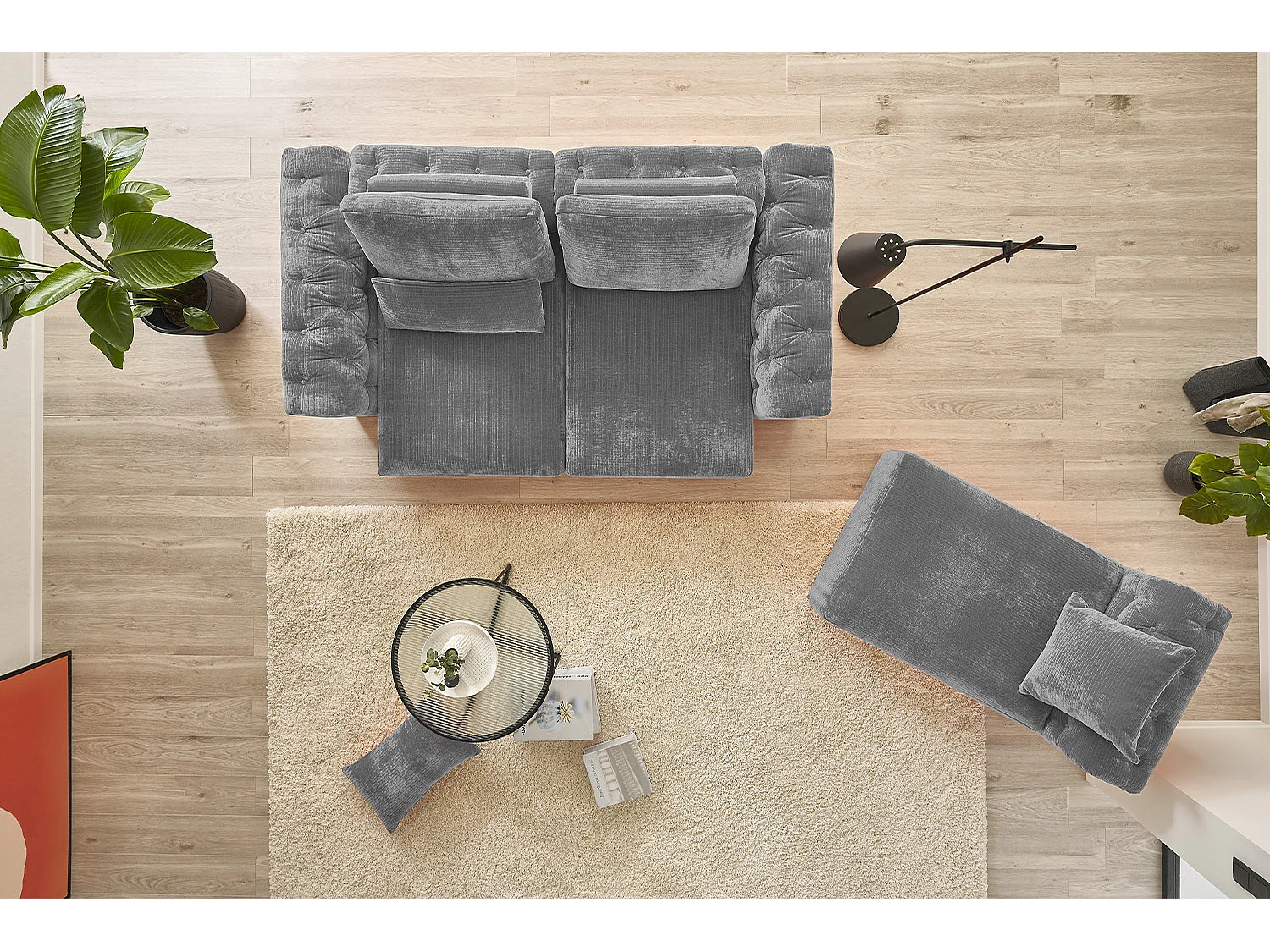 Modulsofa - Grau Cord - SEPHI