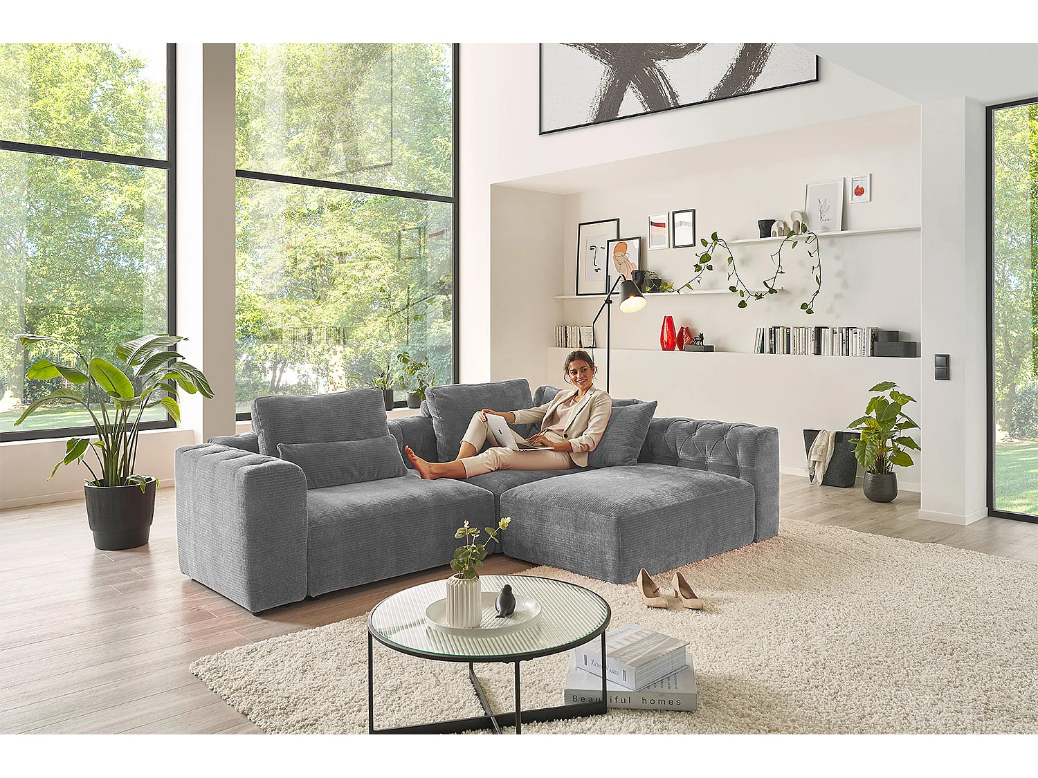 Modulsofa - Grau Cord - SEPHI