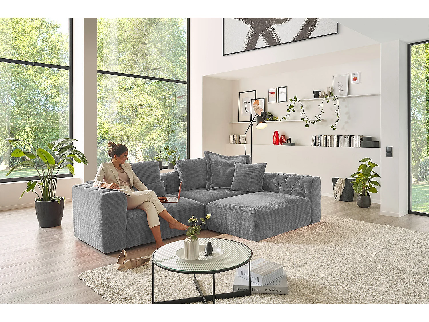 Modulsofa - Grau Cord - SEPHI