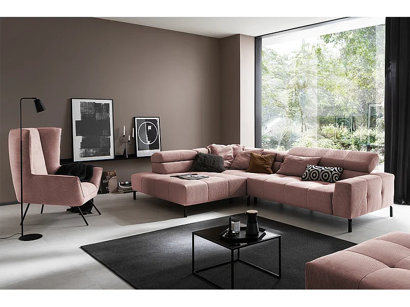 Ecksofa - Pink Cord - OHIO
