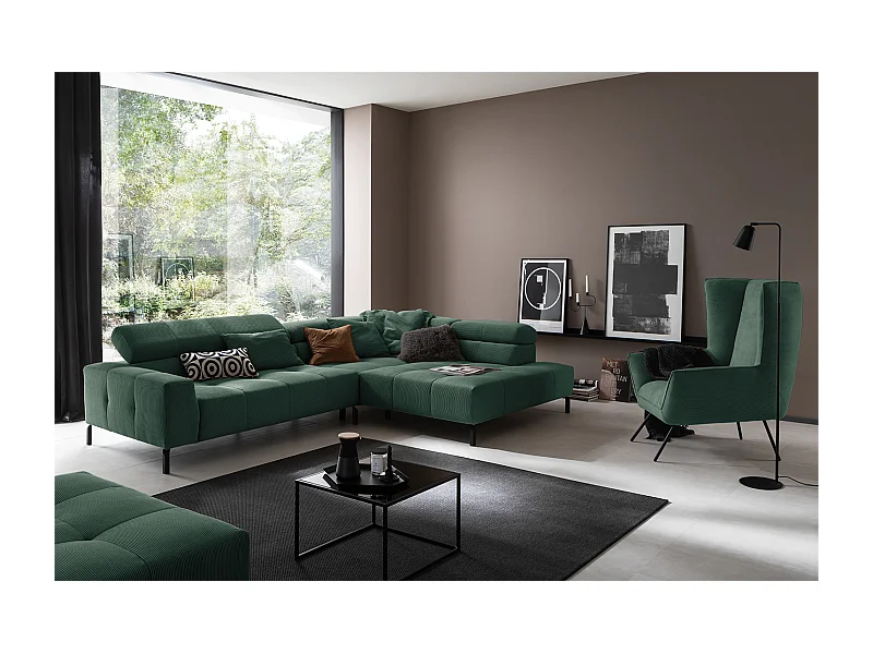 Divano - verde smeraldo Velluto a coste - OHIO