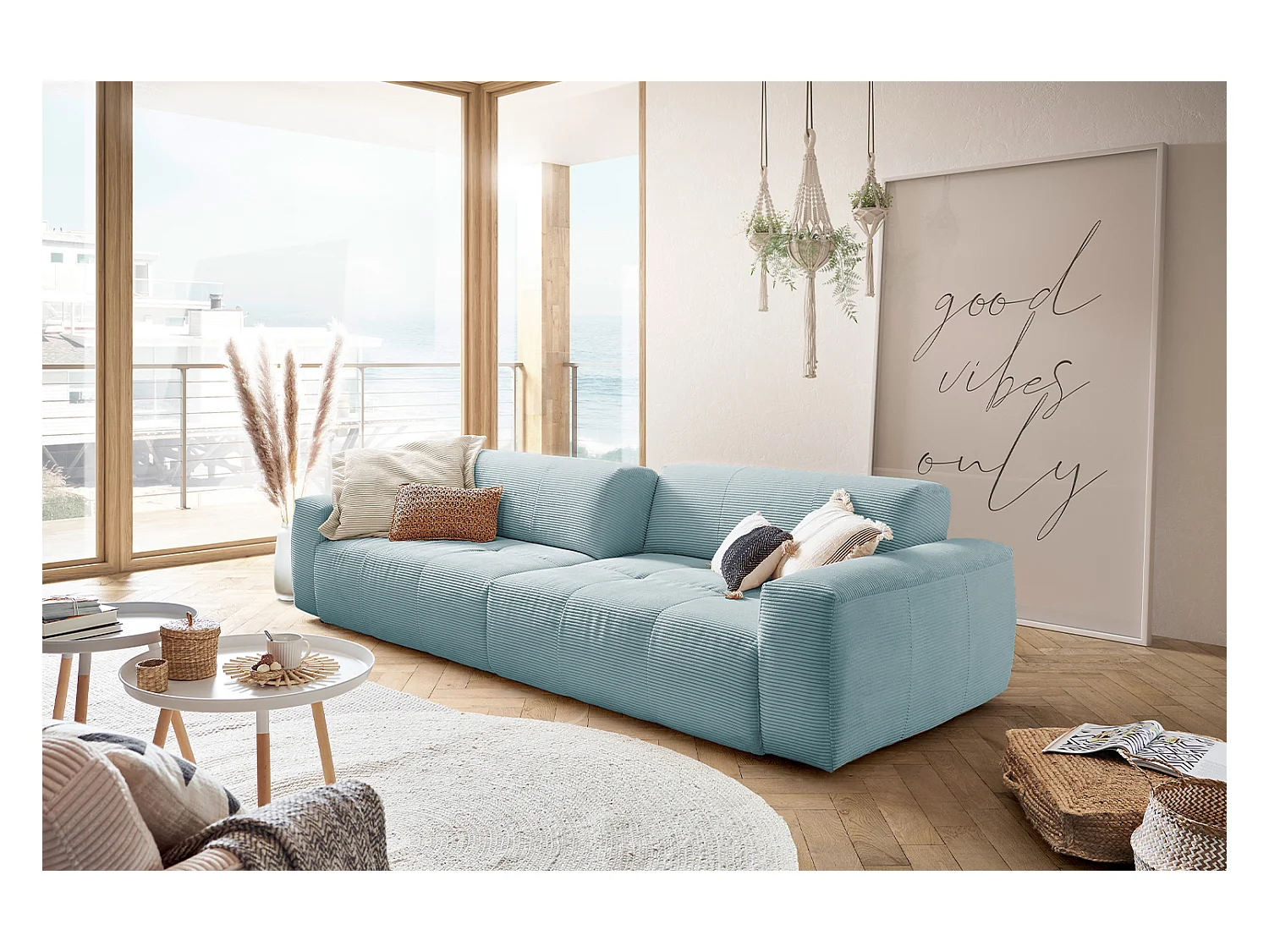 Sofa - Blau Cord - PALACE