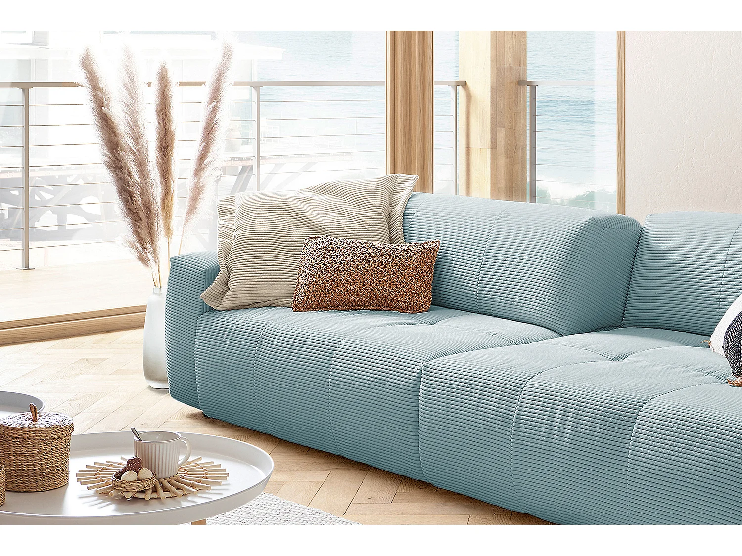 Sofa - Blau Cord - PALACE