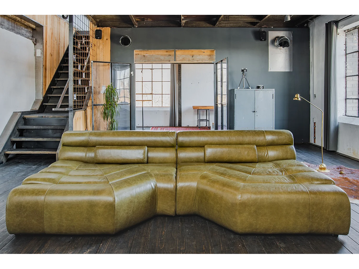 Divano - verde pelle - TARA