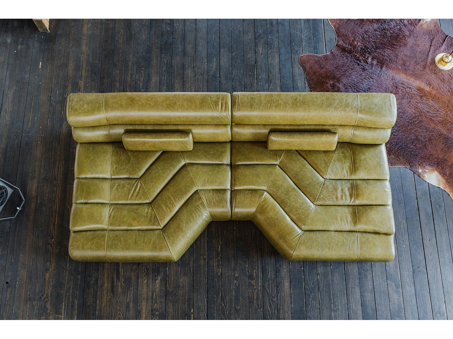 Divano - verde pelle - TARA