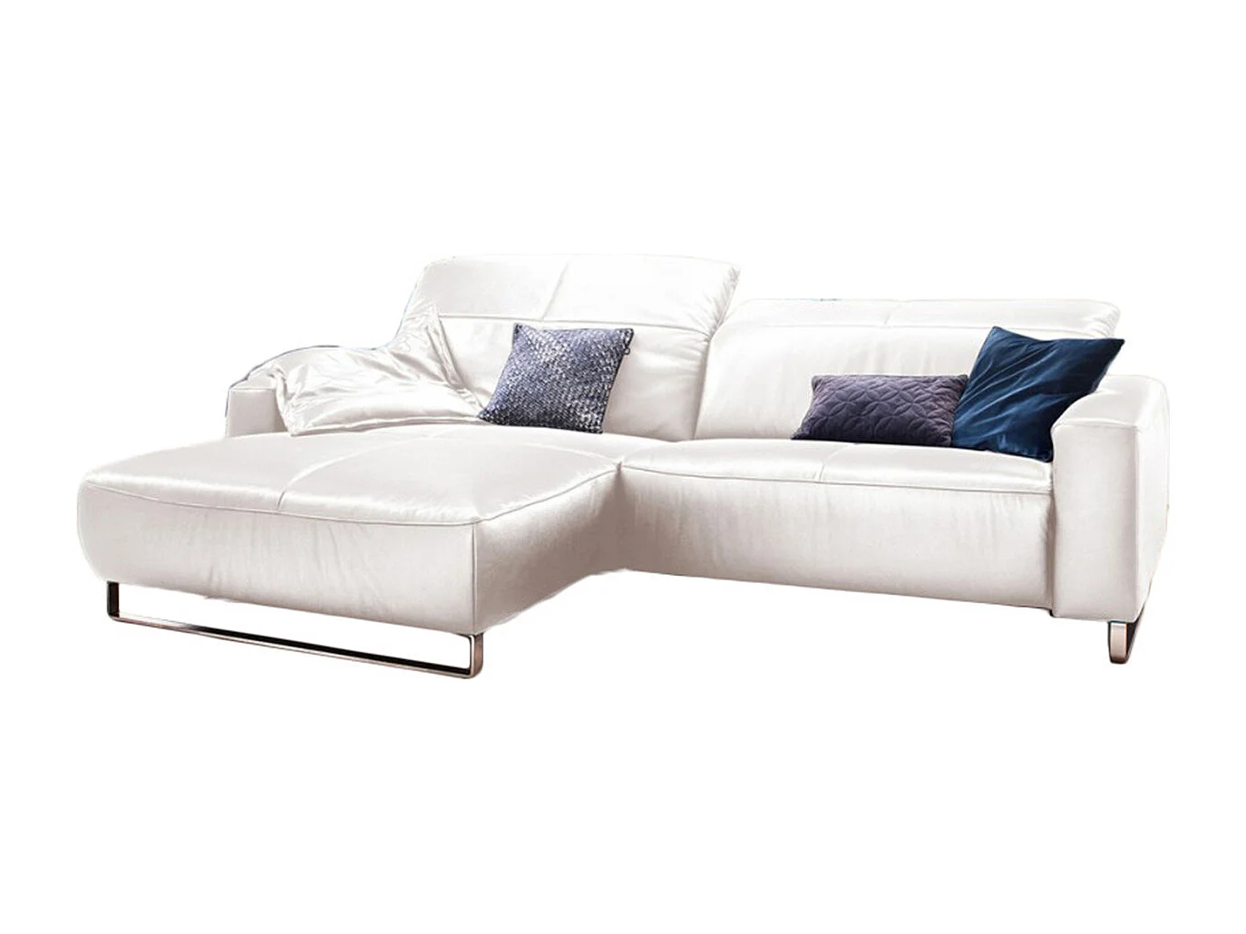 Ecksofa - Ecru Leder - YORK