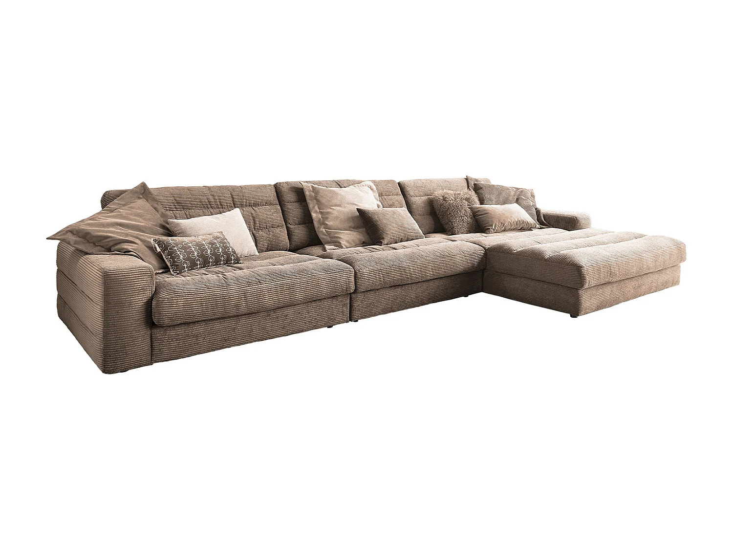 Ecksofa - Taupe Cord - LANA