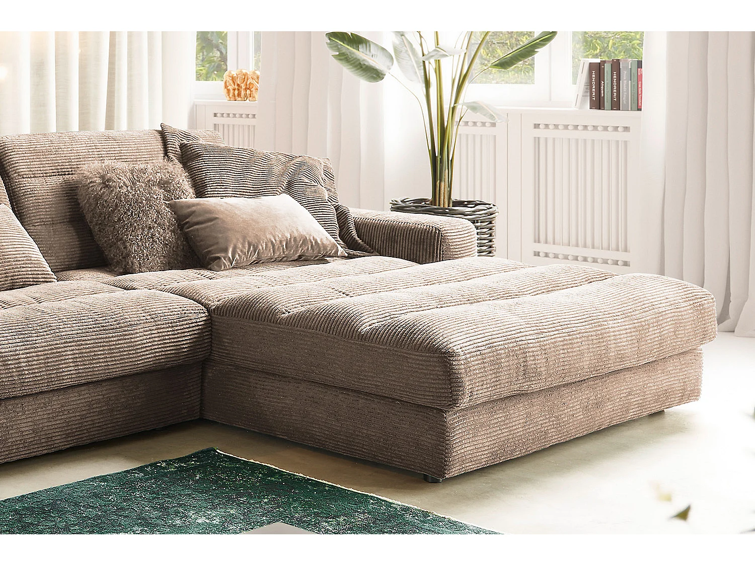 Ecksofa - Taupe Cord - LANA