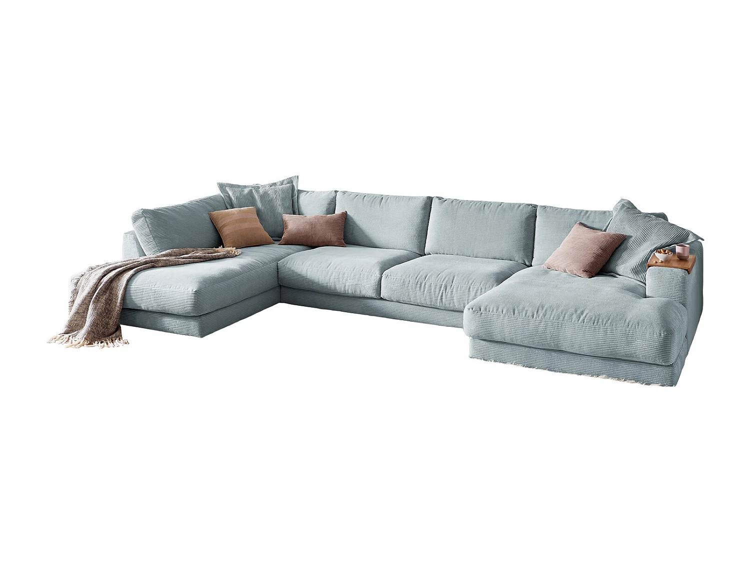 Wohnlandschaft - Hellblau Cord - MADELINE