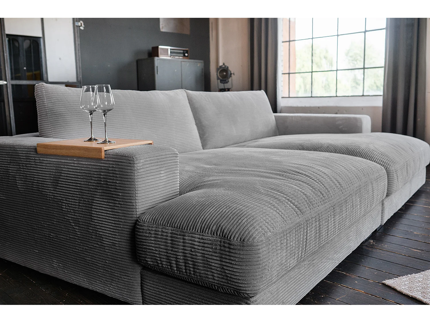 Divano - Grigio Velluto a coste - MADELINE