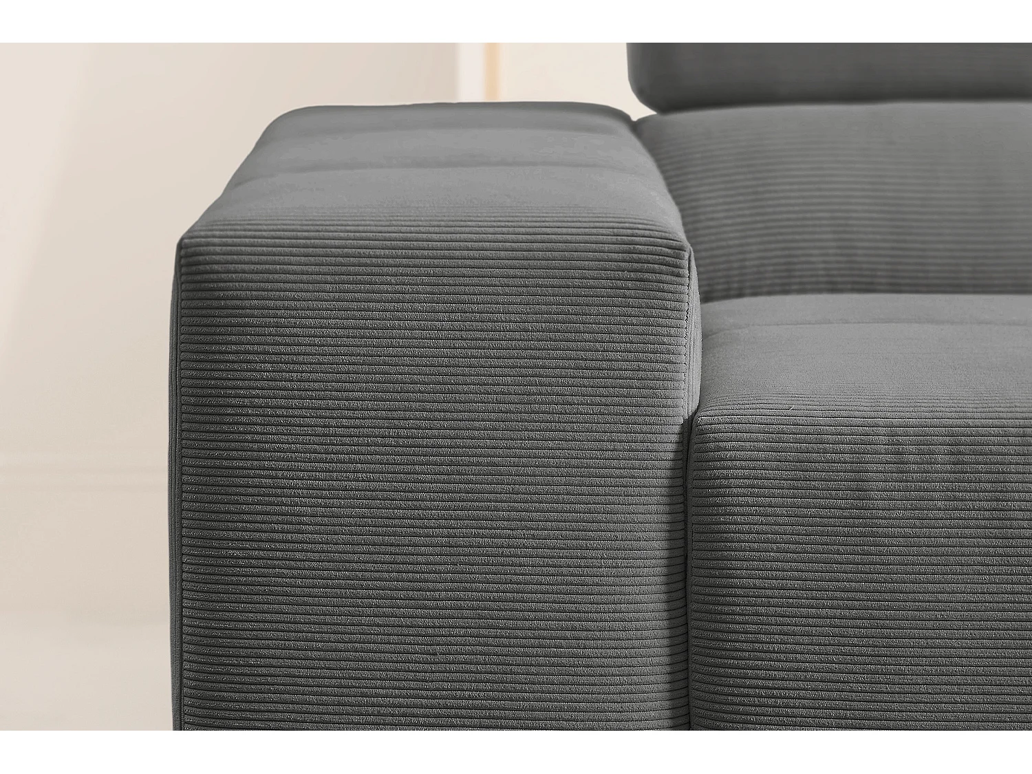 Canapé - anthracite Velours côtelé - NEVADA