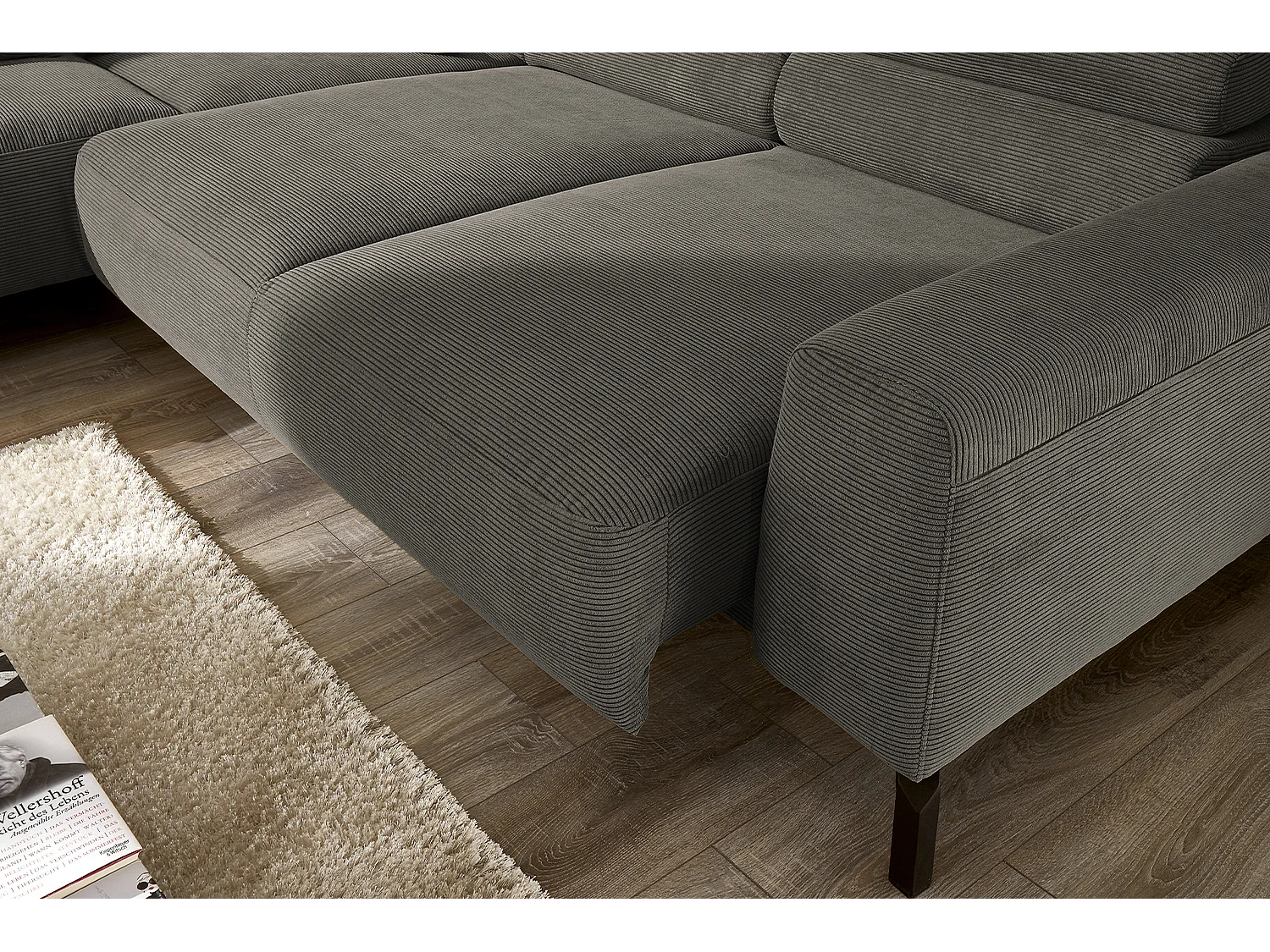 Divano - antracite Velluto a coste - DELIA