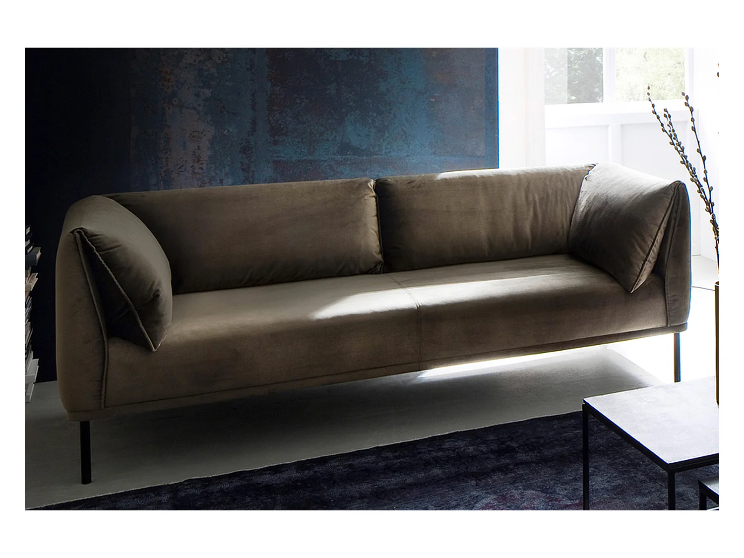 Sofa - Grün Webstoff - VINTAGE