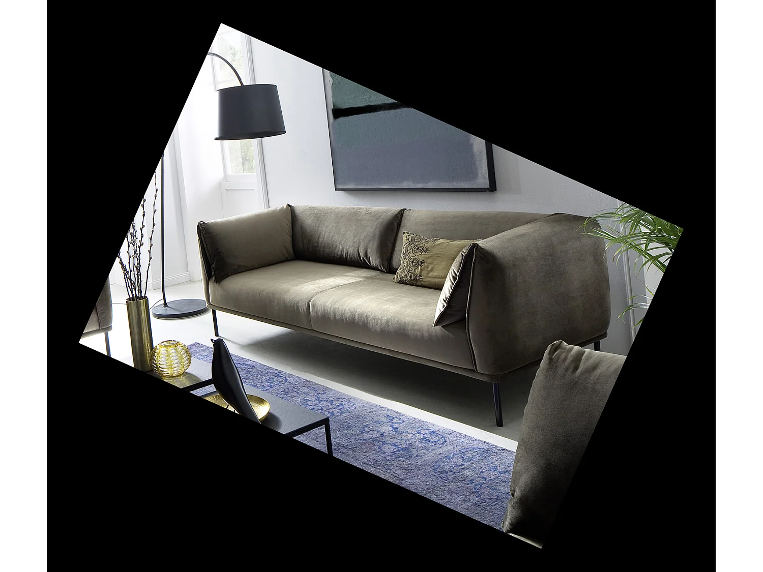 Sofa - Grün Webstoff - VINTAGE