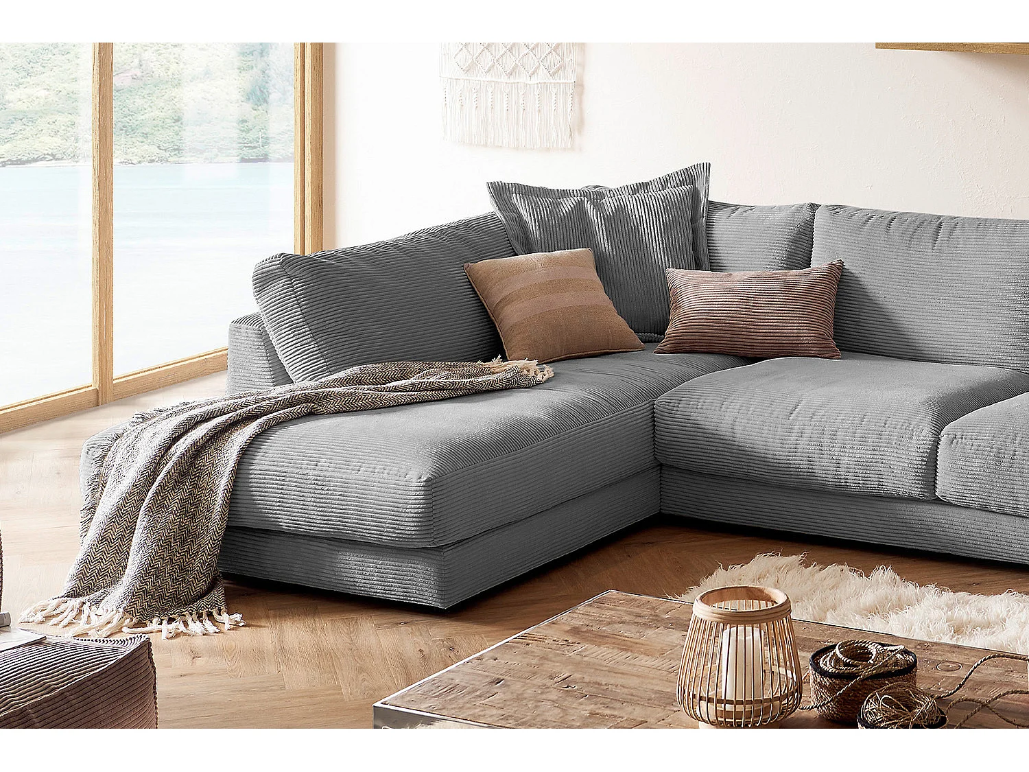 Divano - Grigio Velluto a coste - MADELINE