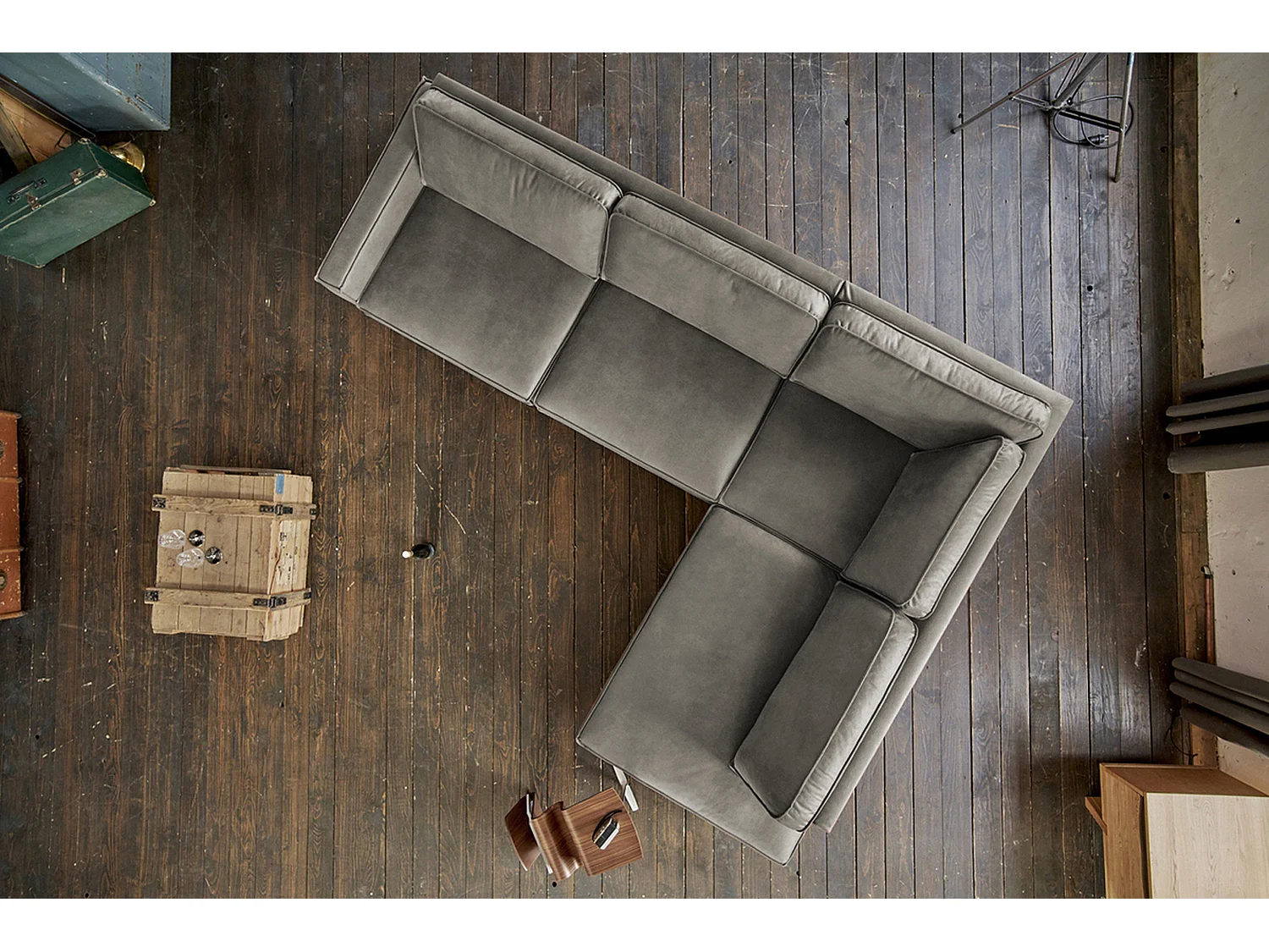 Canapé - anthracite similicuir - VILNIUS