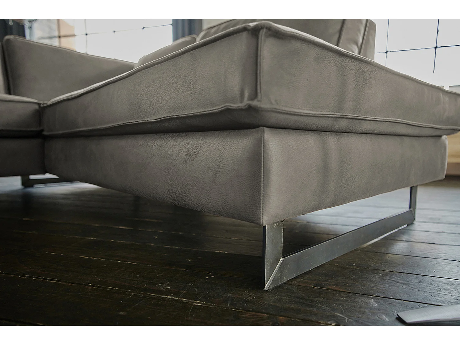 Canapé - anthracite similicuir - VILNIUS