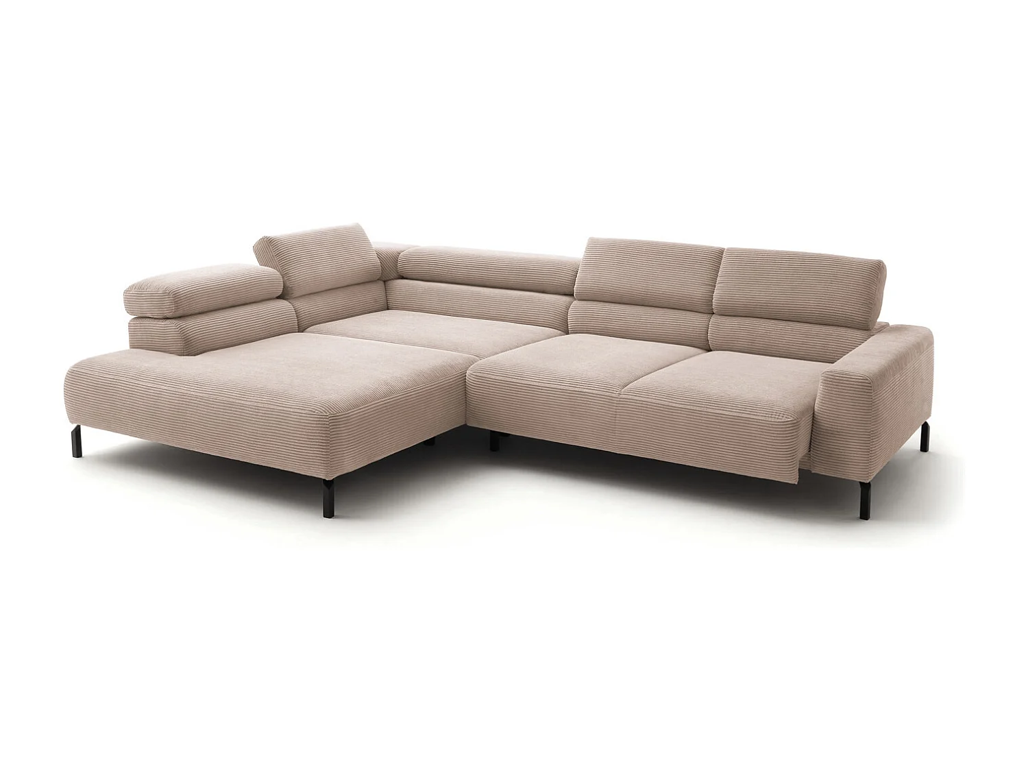 Ecksofa - Taupe Cord - DELIA