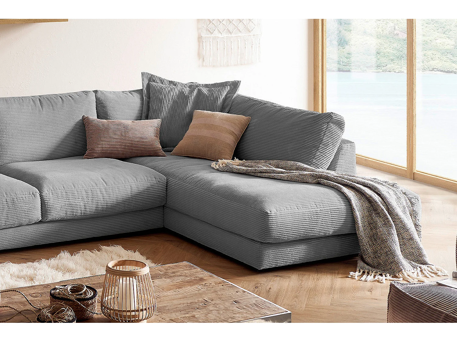 Divano - Grigio Velluto a coste - MADELINE