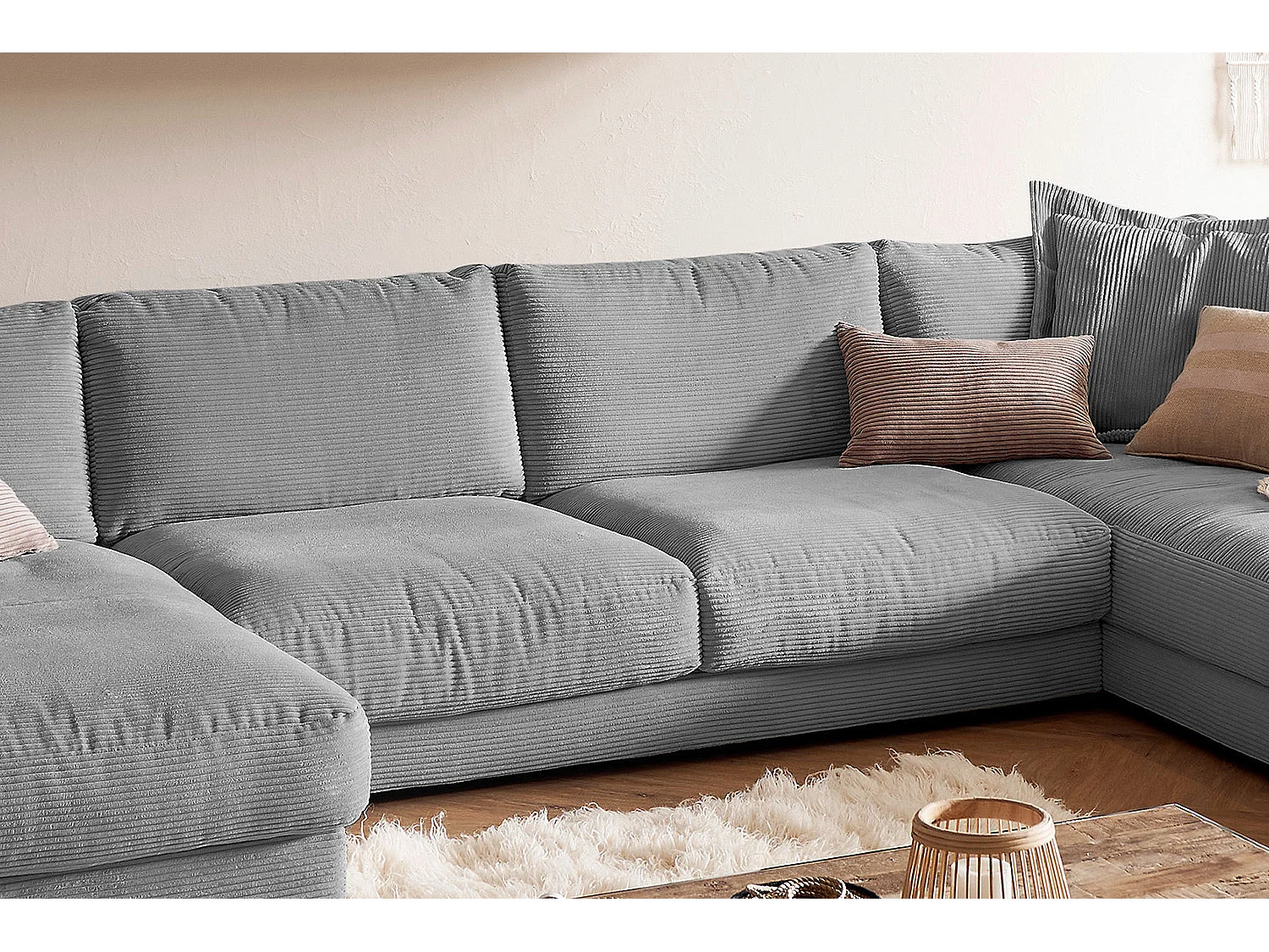 Canapé - Gris Velours côtelé - MADELINE