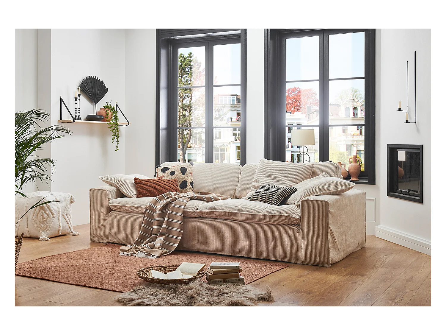 Sofa - Cremeweiß Cord - NETTA