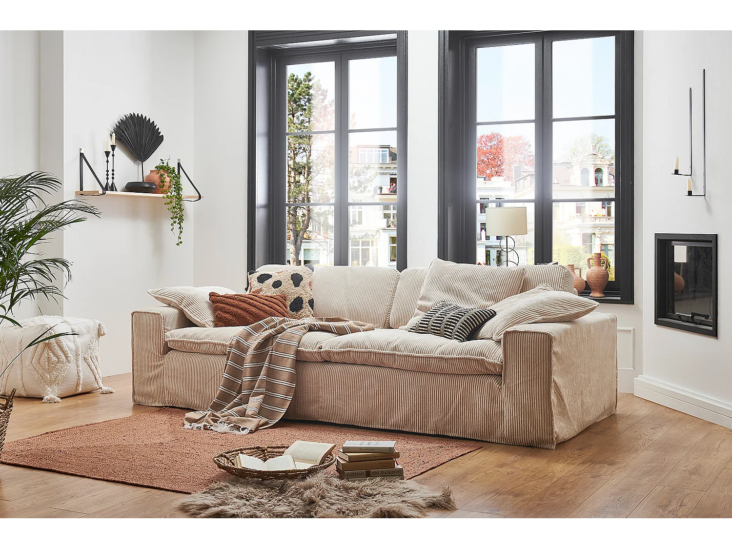 Sofa - Cremeweiß Cord - NETTA