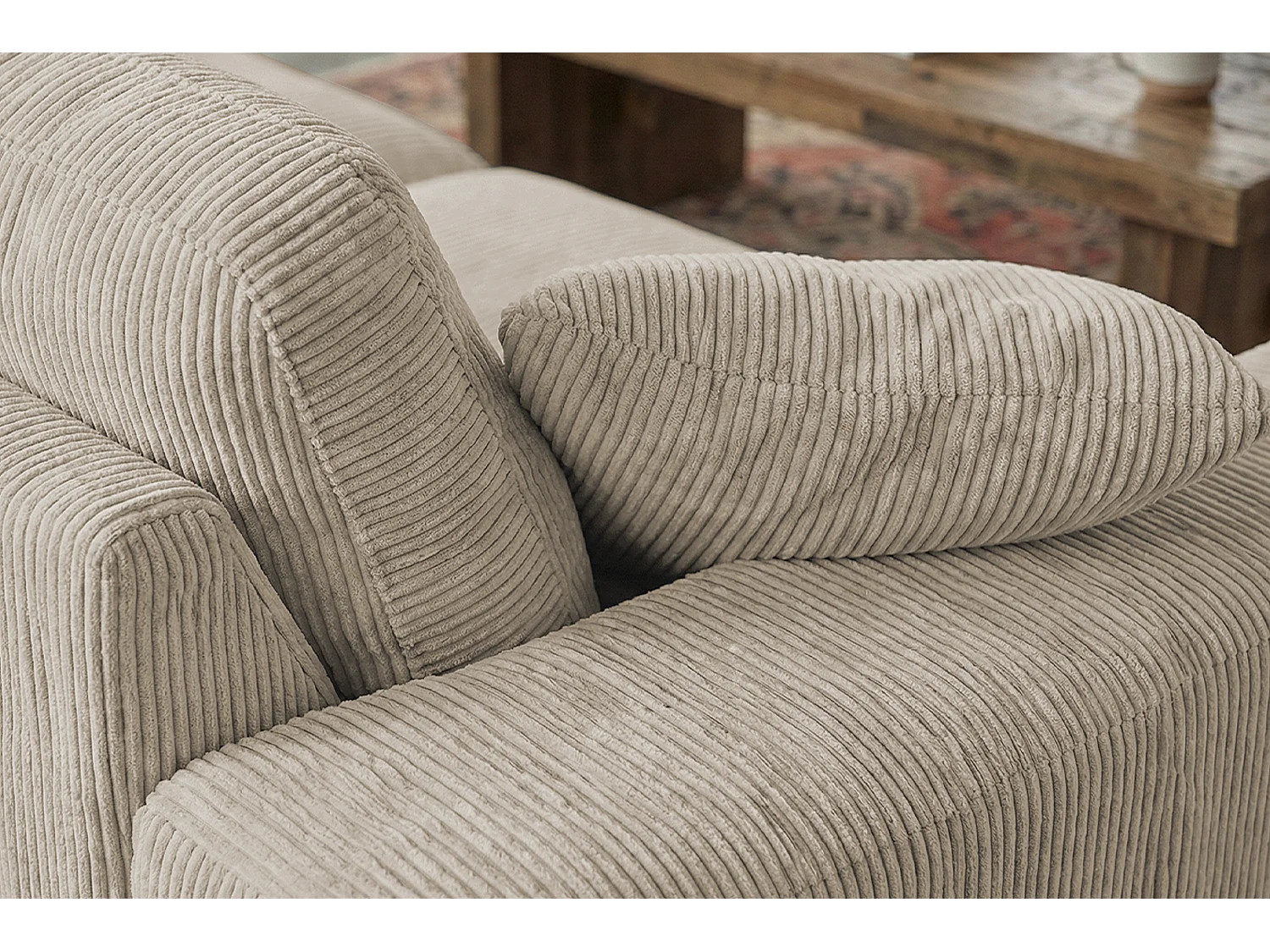 Sofa - Cremeweiß Cord - NETTA