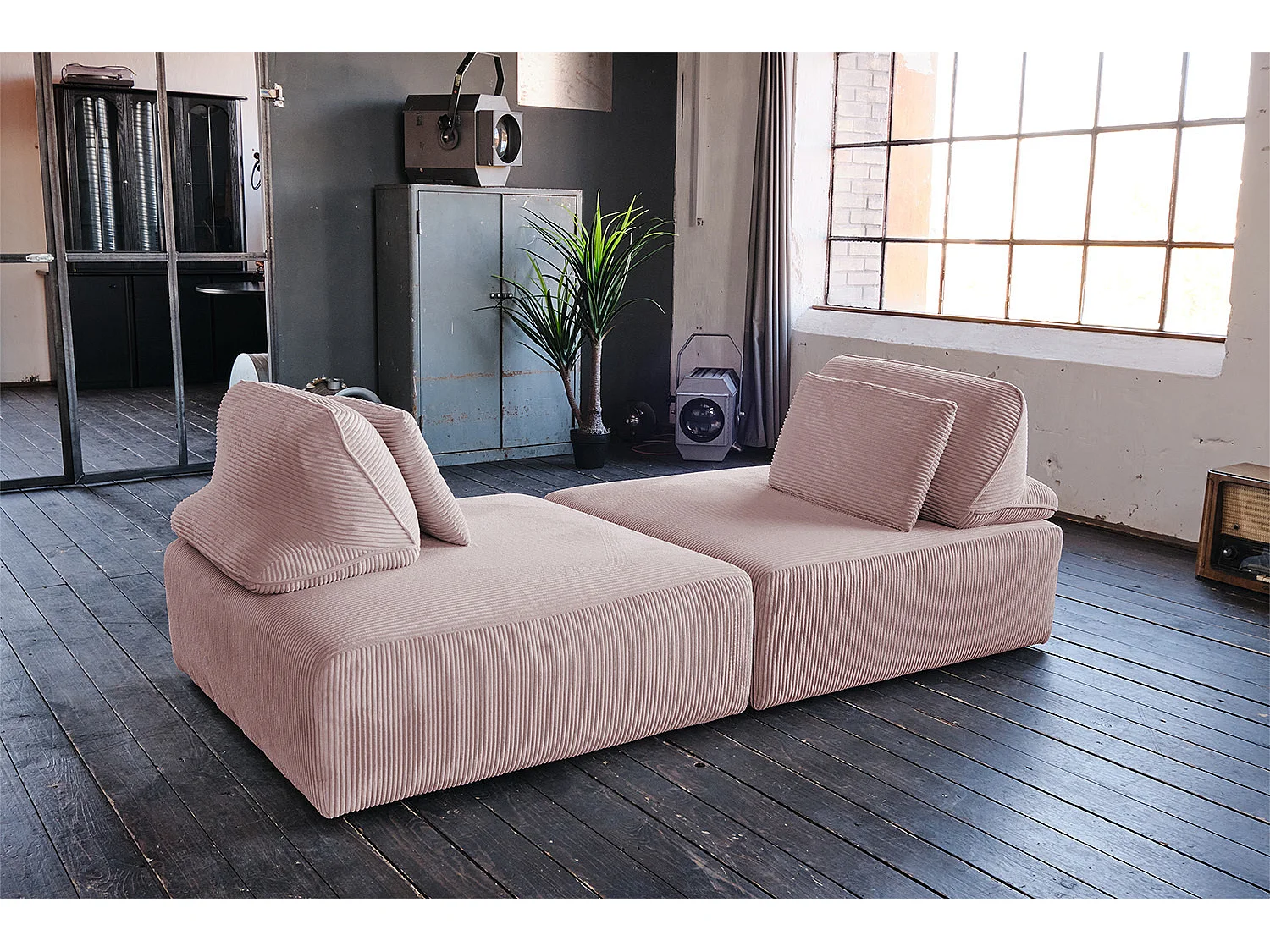 Divano modulare - Rosa Velluto a coste - WIOLO SOFT