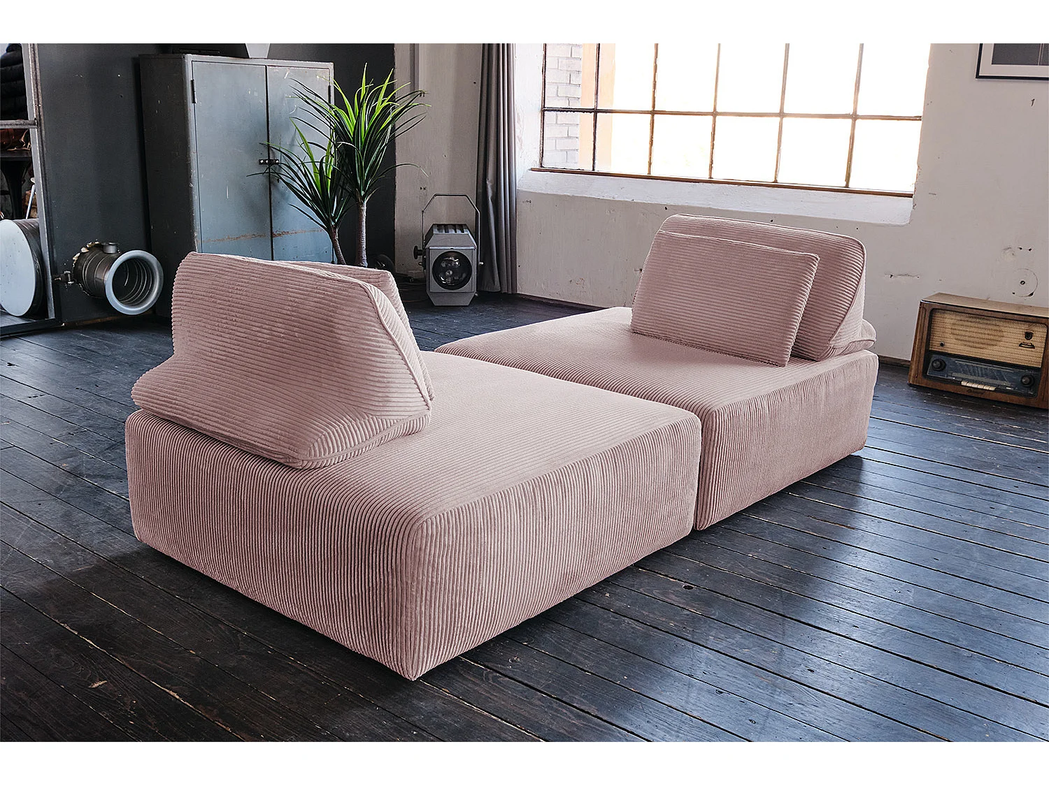 Divano modulare - Rosa Velluto a coste - WIOLO SOFT