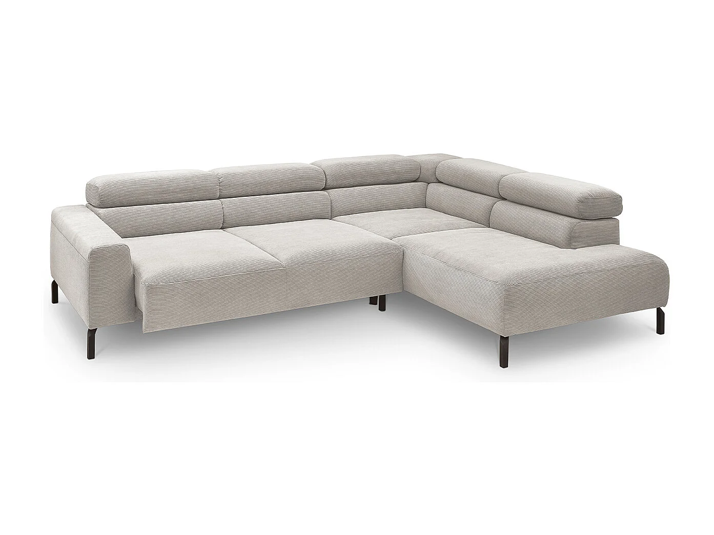 Ecksofa - Silber Cord - DELIA