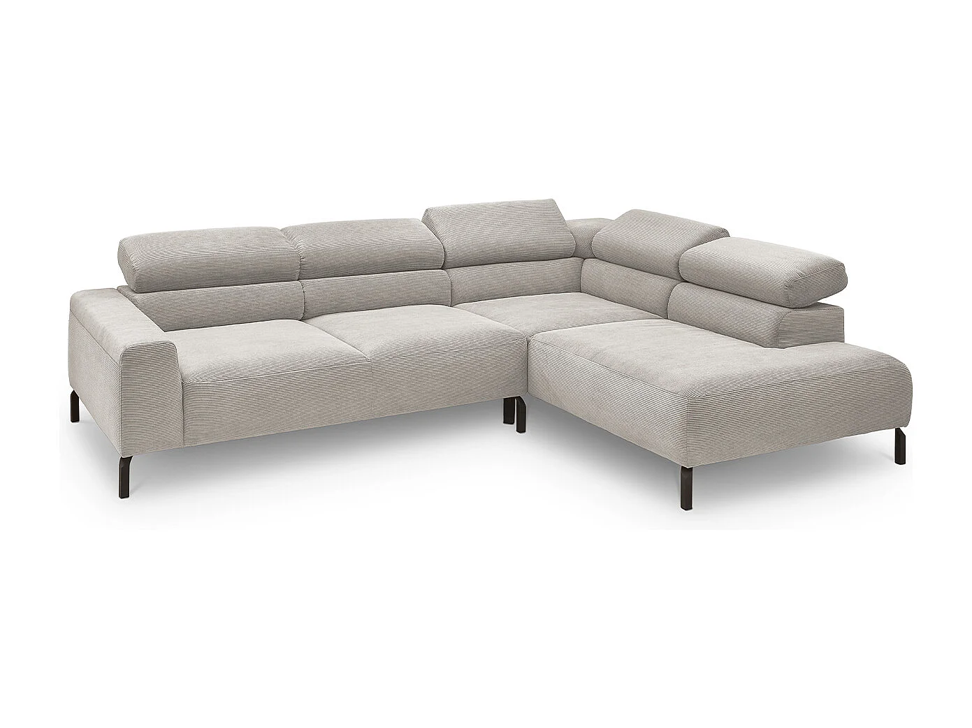 Ecksofa - Silber Cord - DELIA
