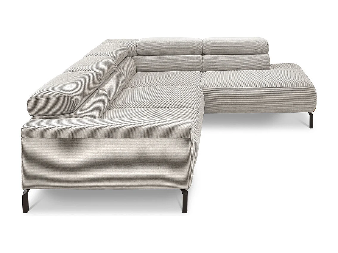 Ecksofa - Silber Cord - DELIA