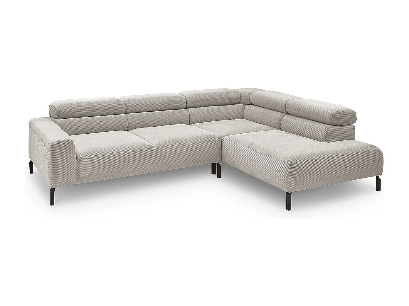 Canapé - argent Velours côtelé - DELIA