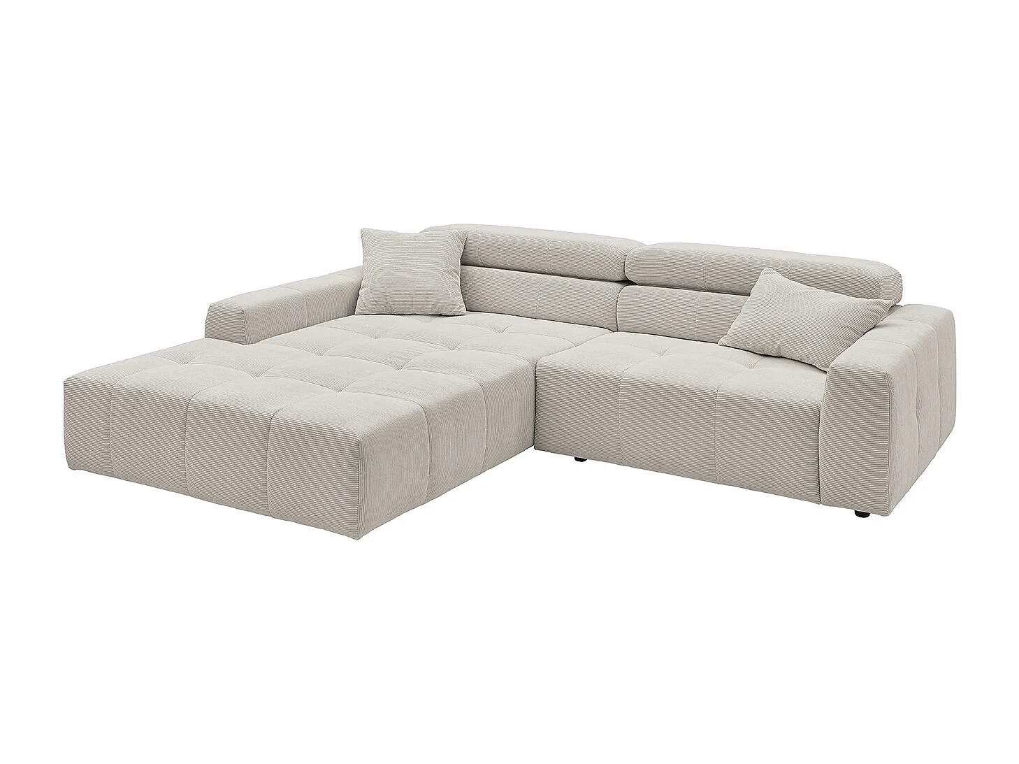 Canapé - argent Velours côtelé - RENO