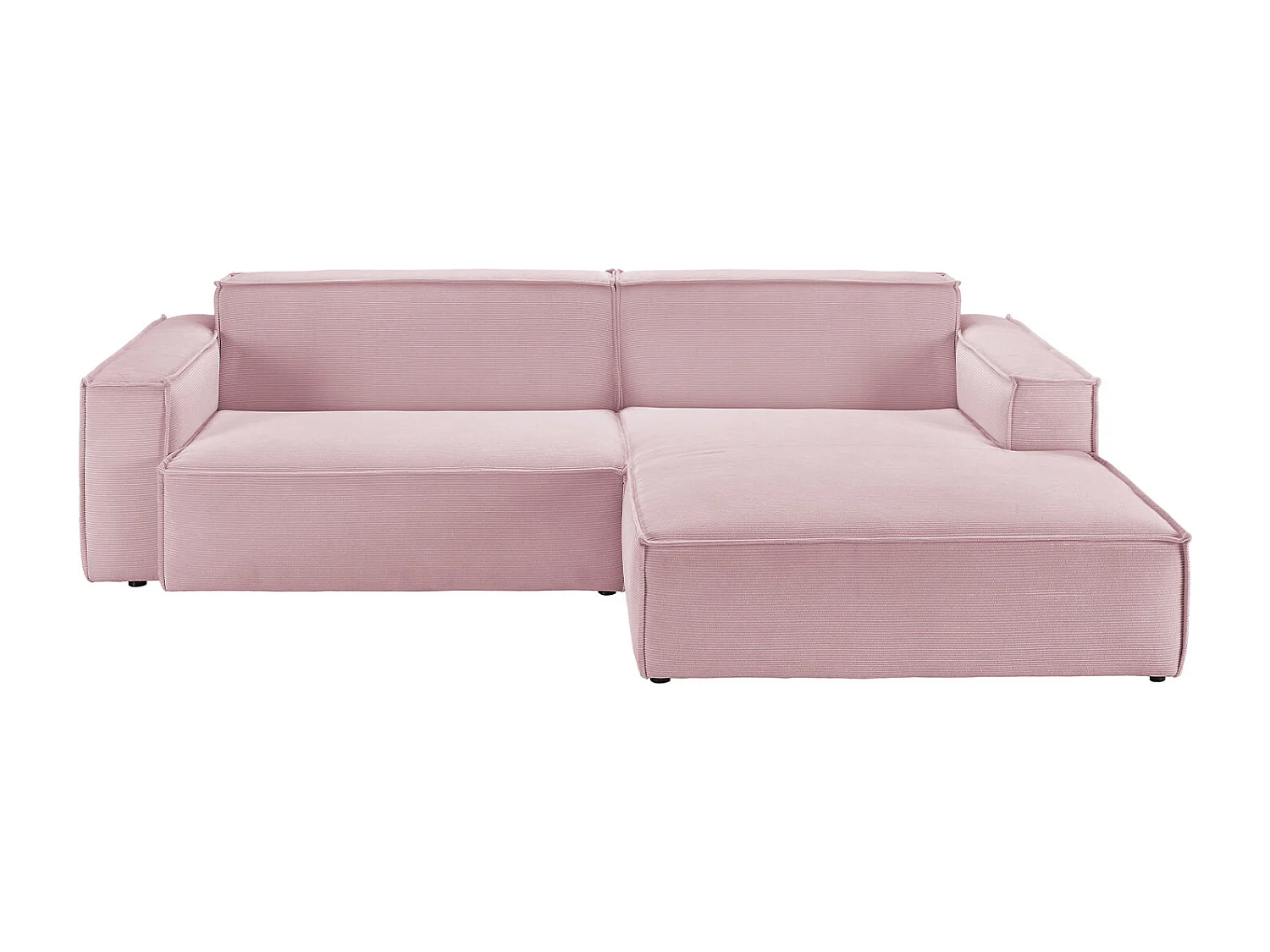 Divano angolare - Rosa Velluto a coste - SAMU