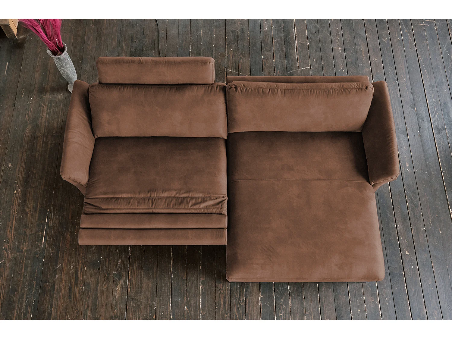 Ecksofa - Braun Webstoff - MALTA